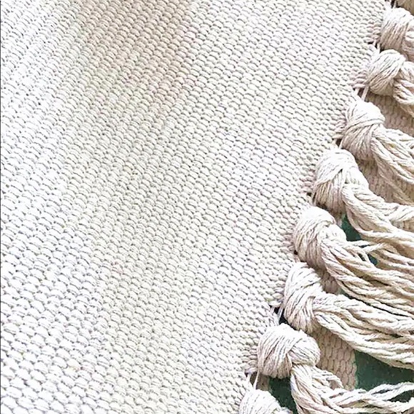 Palm Leaf Print Fringe Rug Door Mat - Picture 5 of 5